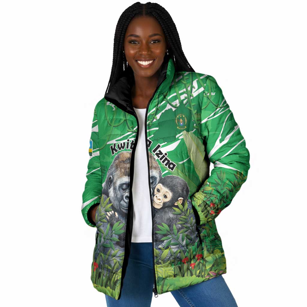 Personalized Rwanda Kwita Izina Padded Jacket Name a Gorilla - Save a Species