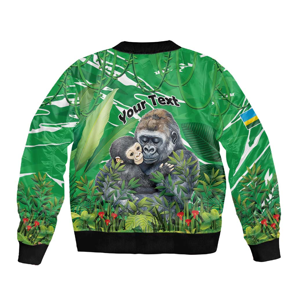 Personalized Rwanda Kwita Izina 2025 Sleeve Zip Bomber Jacket Gorilla Naming Day - African Pride