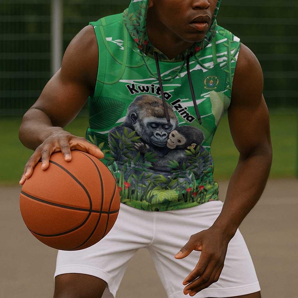 Personalized Rwanda Kwita Izina 2025 Sleeveless Hoodie Gorilla Naming Day - African Pride