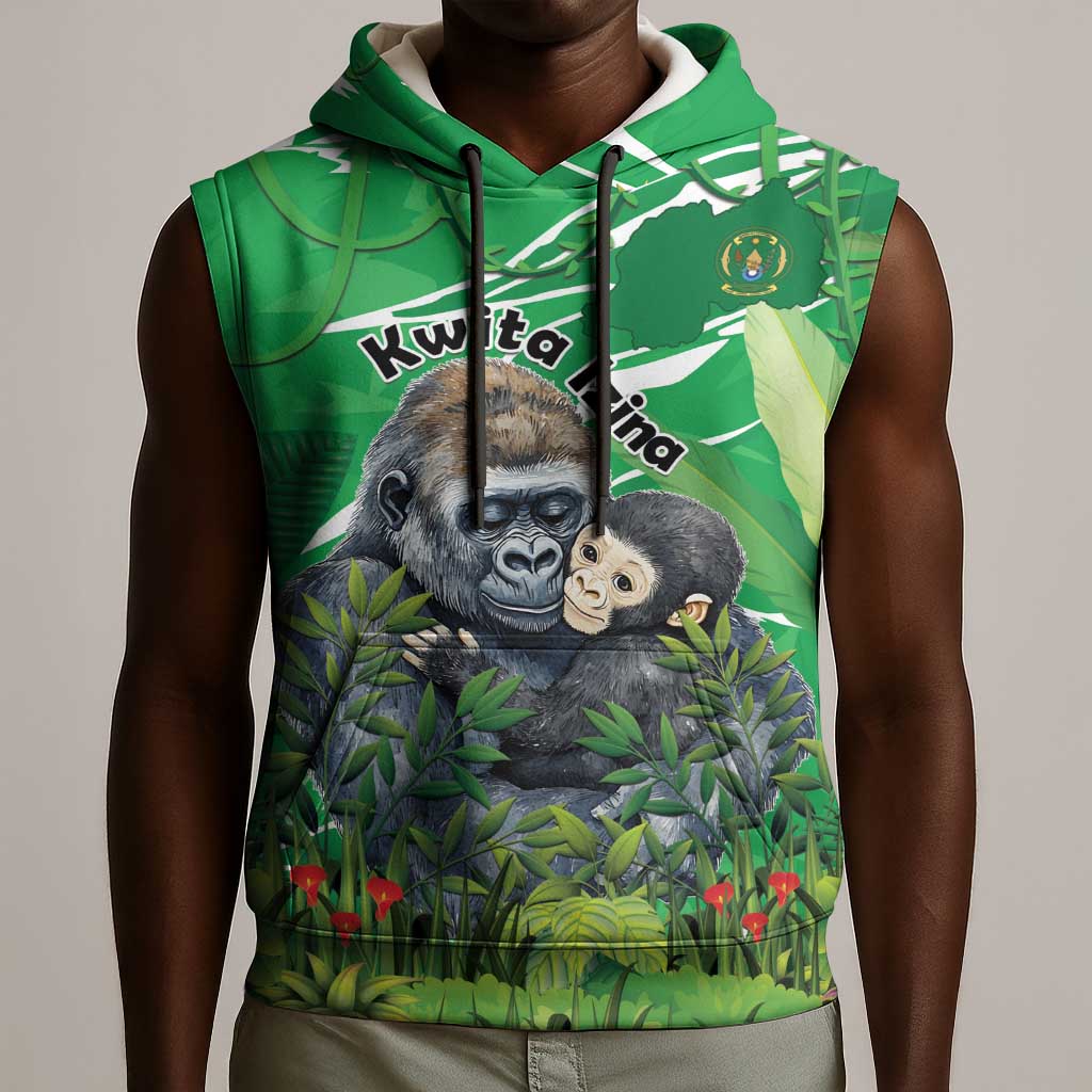 Personalized Rwanda Kwita Izina 2025 Sleeveless Hoodie Gorilla Naming Day - African Pride