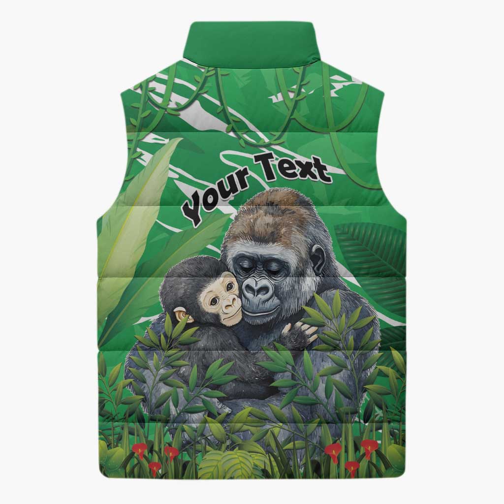 Personalized Rwanda Kwita Izina Sleeveless Puffer Jacket Name a Gorilla - Save a Species