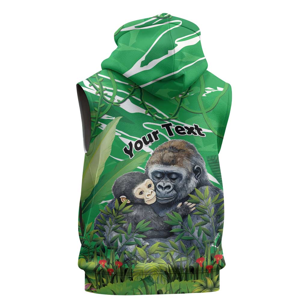 Personalized Rwanda Kwita Izina 2025 Sleeveless Zip Hoodie Gorilla Naming Day - African Pride