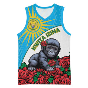 Personalized Rwandas Gorilla Naming Basketball Jersey Baby Gorilla Coat Of Arms With Red Rose LT15