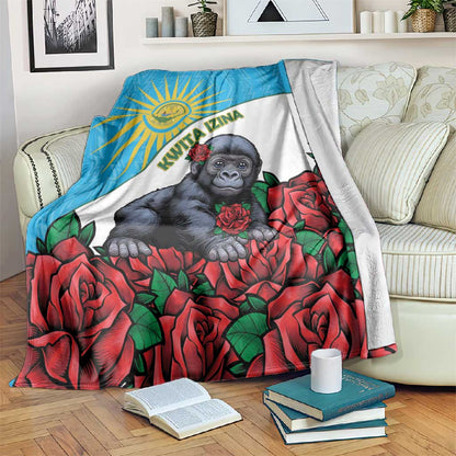 Rwanda’s Gorilla Naming Blanket Baby Gorilla Coat Of Arms With Red Rose - African Pride