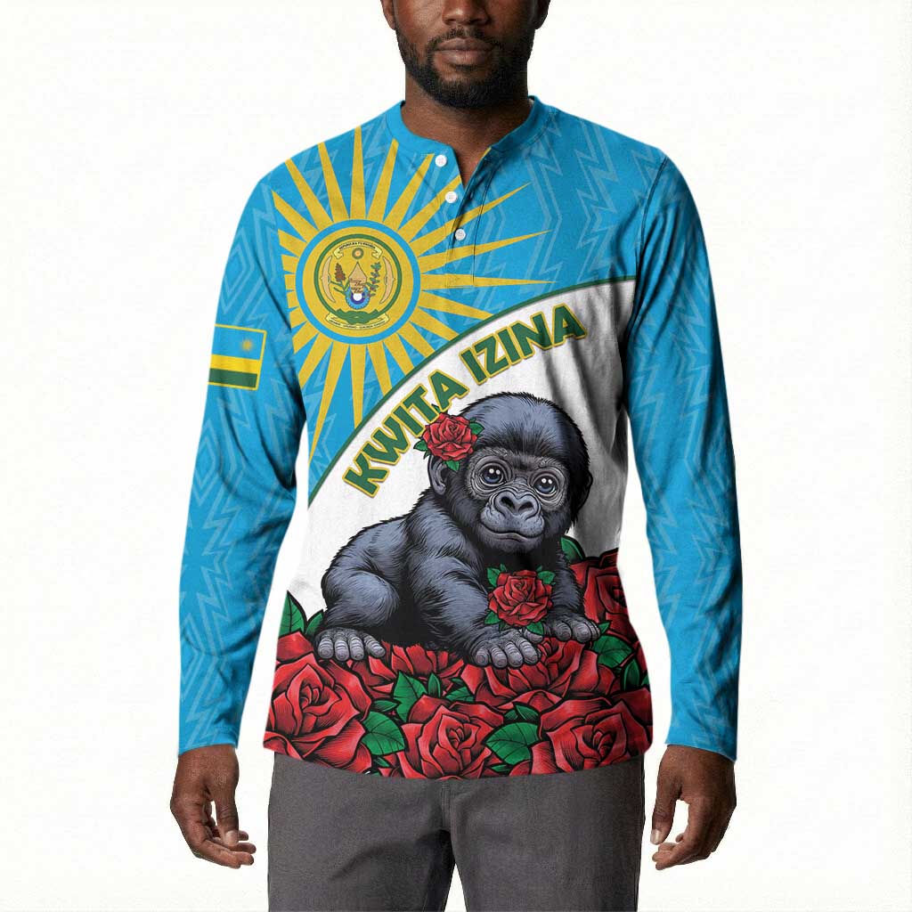 Personalized Rwanda Baby Gorilla Button Sweatshirt Kwita Izina 2025