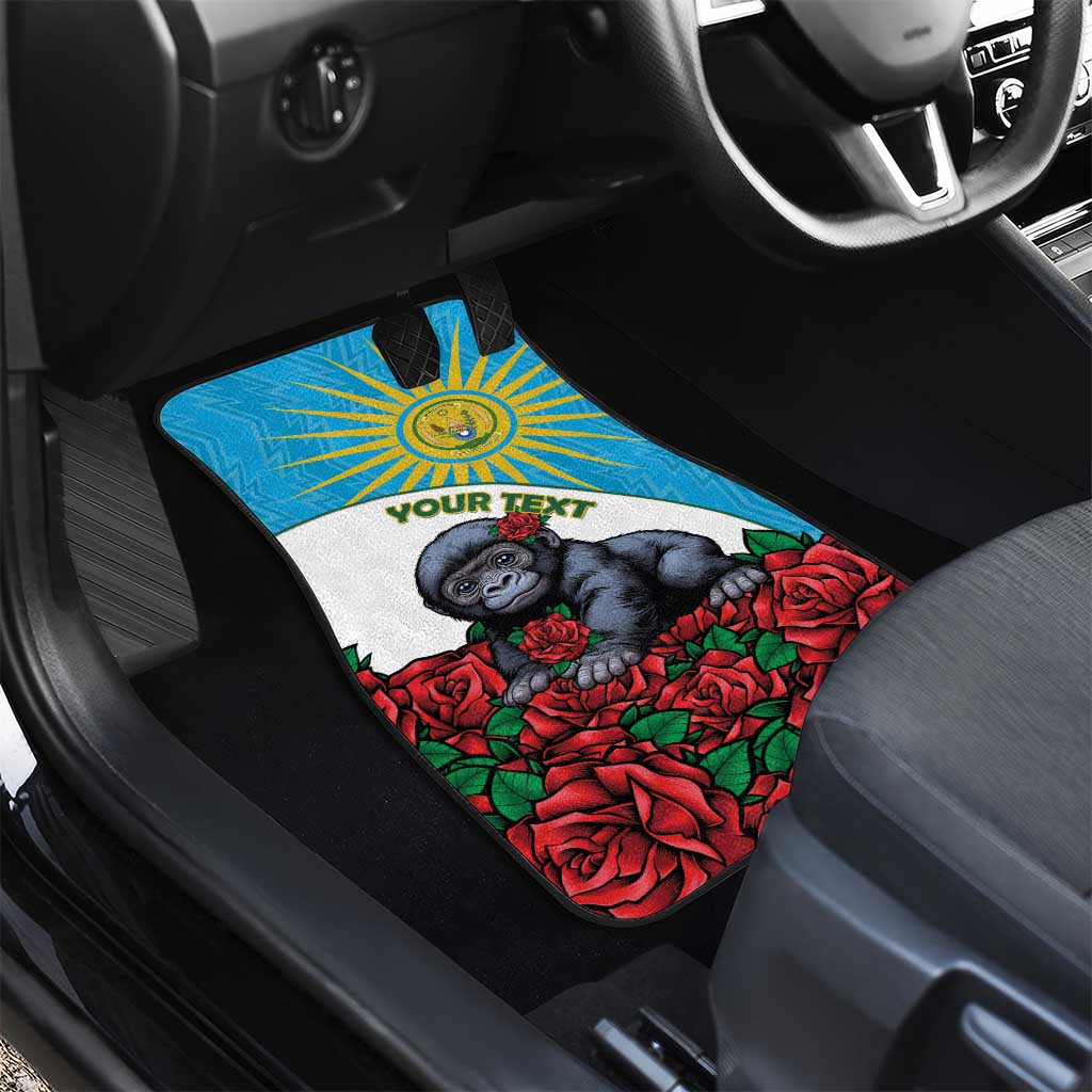 Rwanda’s Gorilla Naming Car Mats Baby Gorilla Coat Of Arms With Red Rose - African Pride