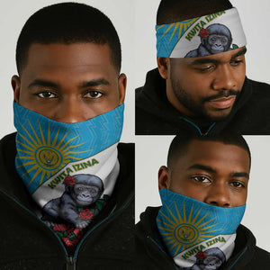 Rwanda’s Gorilla Naming Neck Gaiter Baby Gorilla Coat Of Arms Red Rose LT15