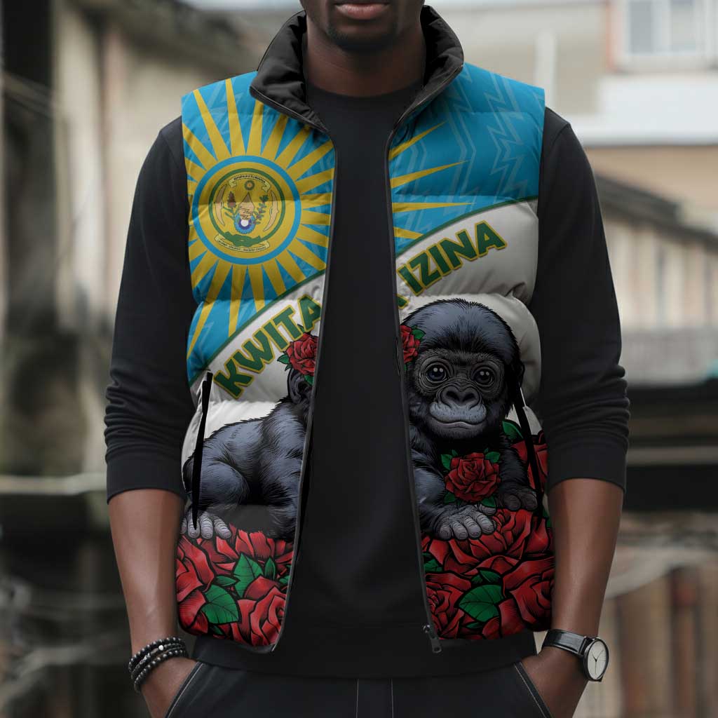 Personalized Rwanda Baby Gorilla Sleeveless Puffer Jacket Kwita Izina 2025