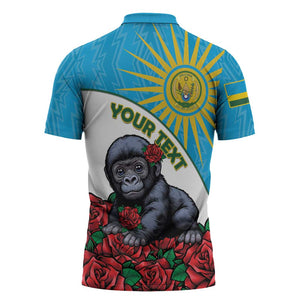 Personalized Rwanda Baby Gorilla Zipper Polo Shirt Kwita Izina 2025