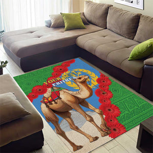 Personalised Eritrea Arabian Camel Area Rug Gerbera Flower - Flag Color