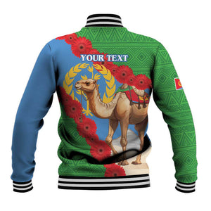 Personalised Eritrea Arabian Camel Baseball Jacket Gerbera Flower - Flag Color LT15