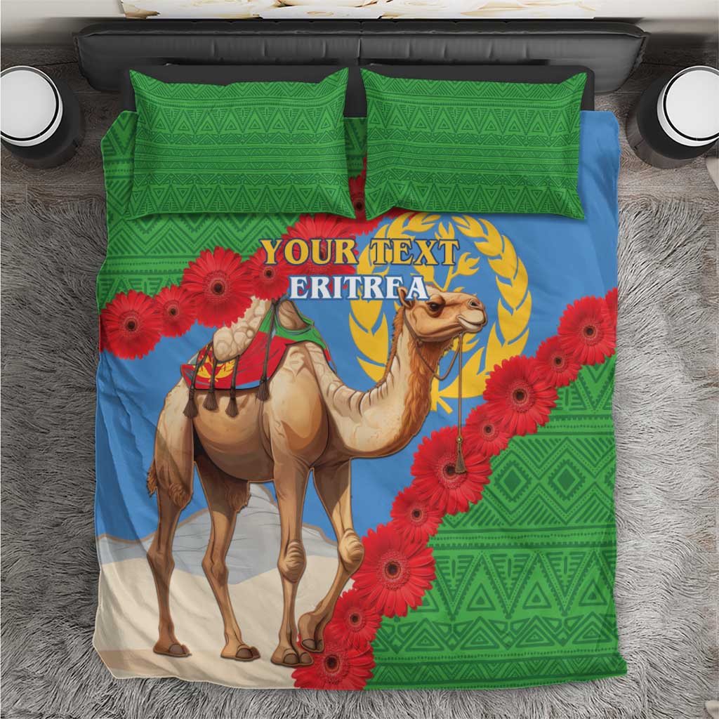 Personalised Eritrea Arabian Camel Bedding Set Gerbera Flower - Flag Color