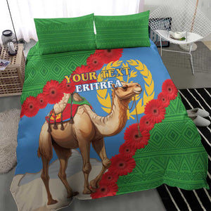 Personalised Eritrea Arabian Camel Bedding Set Gerbera Flower - Flag Color