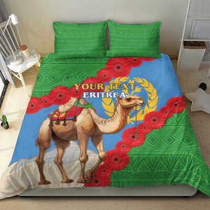 Personalised Eritrea Arabian Camel Bedding Set Gerbera Flower - Flag Color