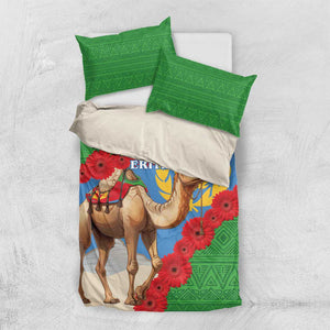 Personalised Eritrea Arabian Camel Bedding Set Gerbera Flower - Flag Color