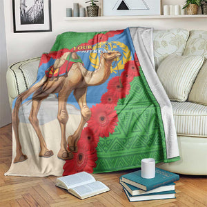 Personalised Eritrea Arabian Camel Blanket Gerbera Flower - Flag Color