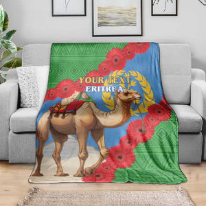 Personalised Eritrea Arabian Camel Blanket Gerbera Flower - Flag Color