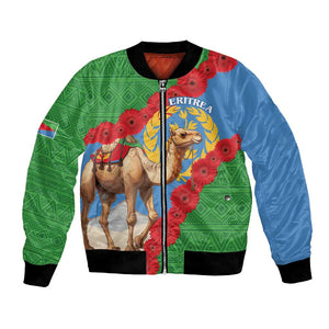 Personalised Eritrea Arabian Camel Bomber Jacket Gerbera Flower - Flag Color