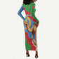 Personalised Eritrea Arabian Camel Long Sleeve Bodycon Dress Gerbera Flower - Flag Color LT15