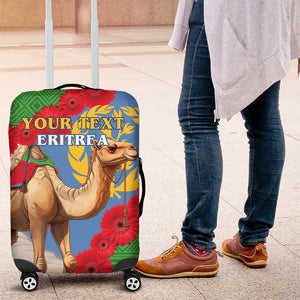 Personalised Eritrea Arabian Camel Luggage Cover Gerbera Flower - Flag Color