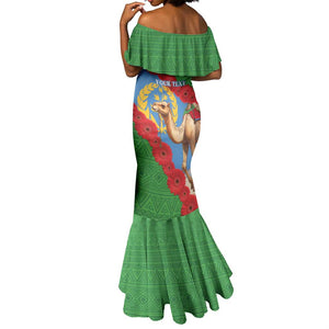 Personalised Eritrea Arabian Camel Mermaid Dress Gerbera Flower - Flag Color