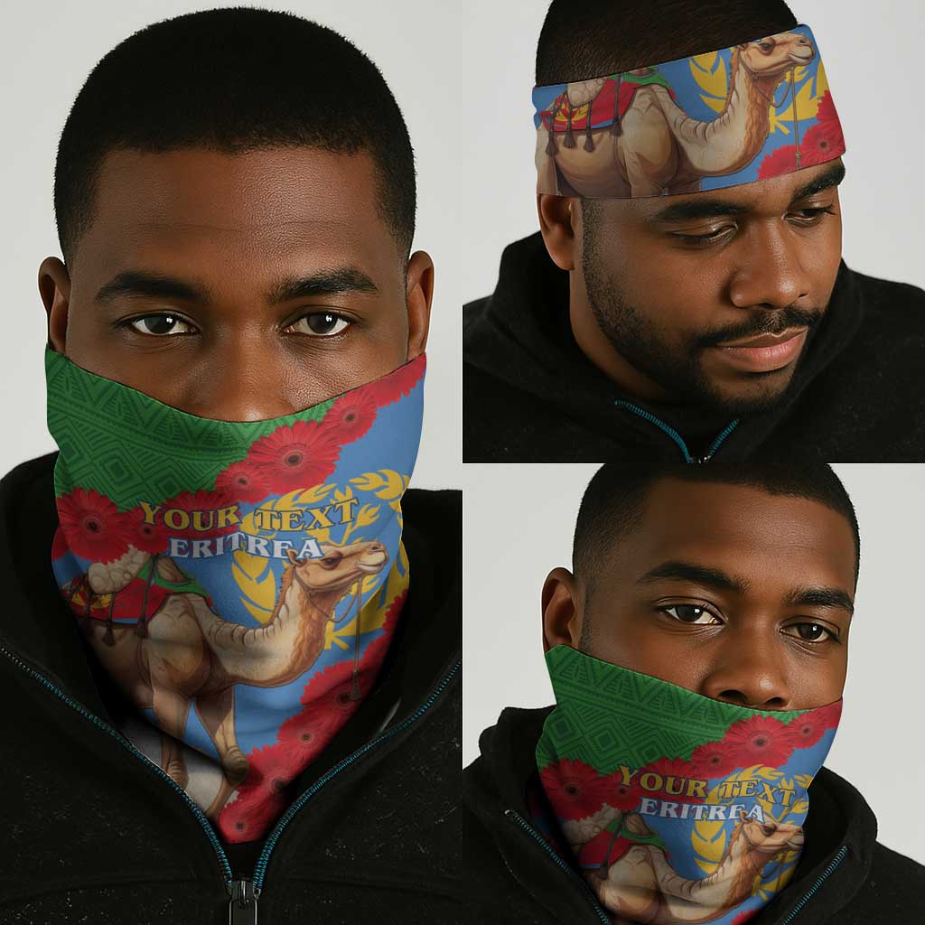 Personalised Eritrea Arabian Camel Neck Gaiter Gerbera Flower - Flag Color LT15