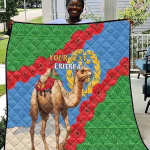 Personalised Eritrea Arabian Camel Quilt Gerbera Flower - Flag Color