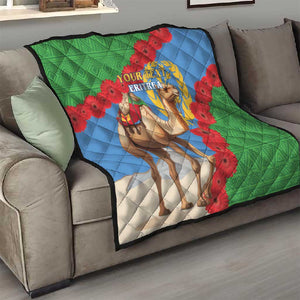 Personalised Eritrea Arabian Camel Quilt Gerbera Flower - Flag Color