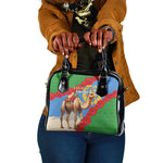 Personalised Eritrea Arabian Camel Shoulder Handbag Gerbera Flower - Flag Color
