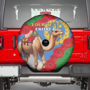 Personalised Eritrea Arabian Camel Spare Tire Cover Gerbera Flower - Flag Color