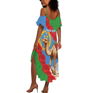 Personalised Eritrea Arabian Camel Summer Maxi Dress Gerbera Flower - Flag Color