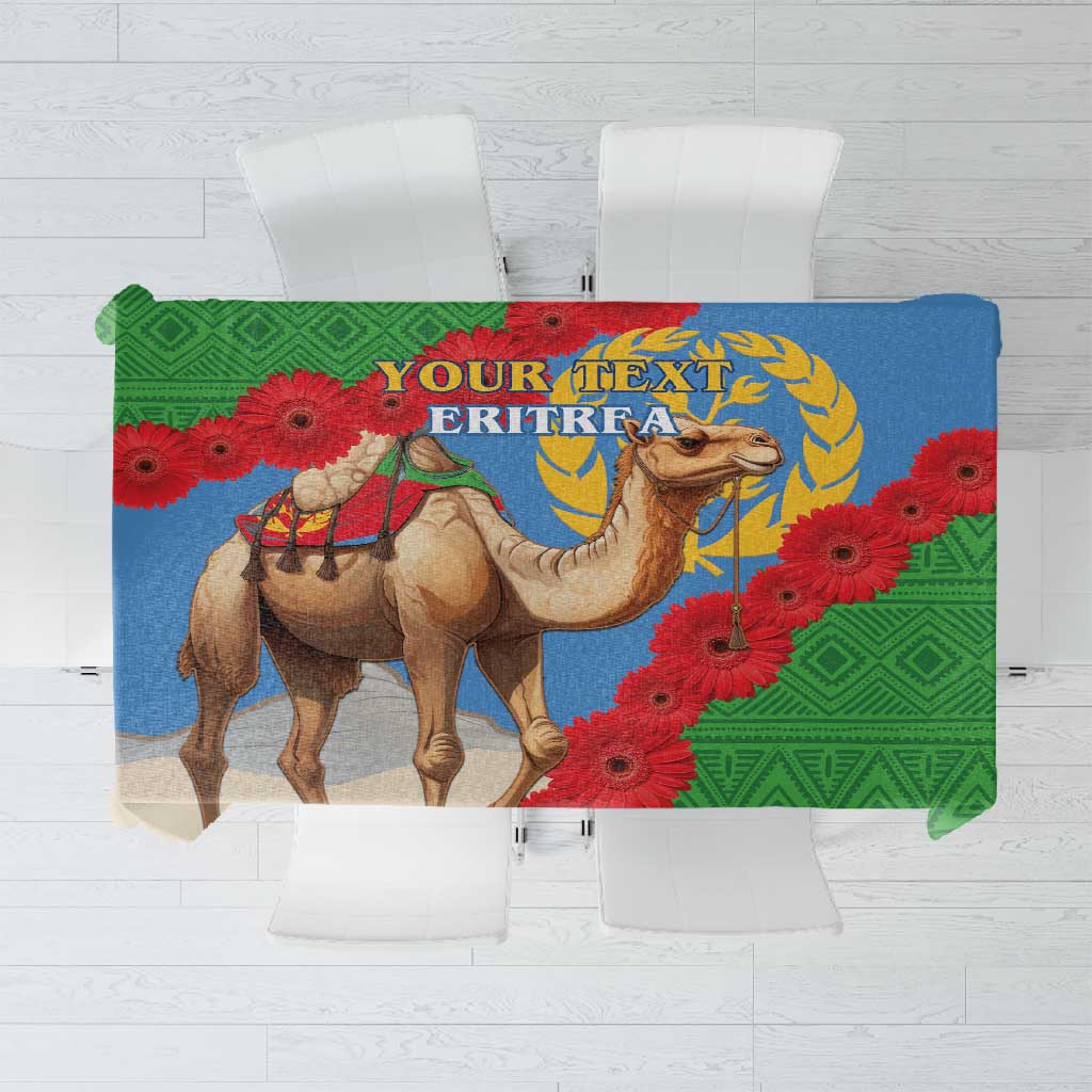 Personalised Eritrea Arabian Camel Tablecloth Gerbera Flower - Flag Color