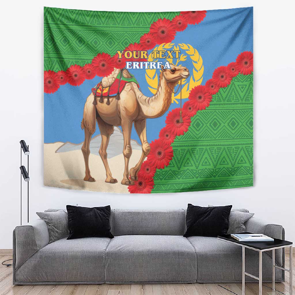 Personalised Eritrea Arabian Camel Tapestry Gerbera Flower - Flag Color