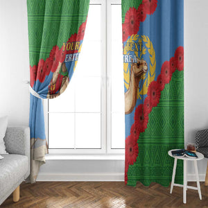 Personalised Eritrea Arabian Camel Window Curtain Gerbera Flower - Flag Color