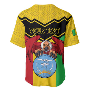 Personalized Afro Mali Vulture Baseball Jersey Coat Of Arms - Bogolan Pattern