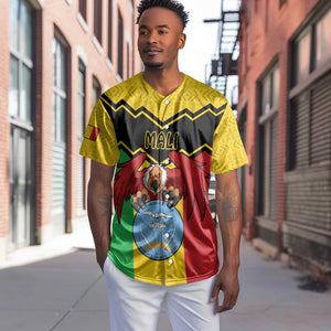 Personalized Afro Mali Vulture Baseball Jersey Coat Of Arms - Bogolan Pattern