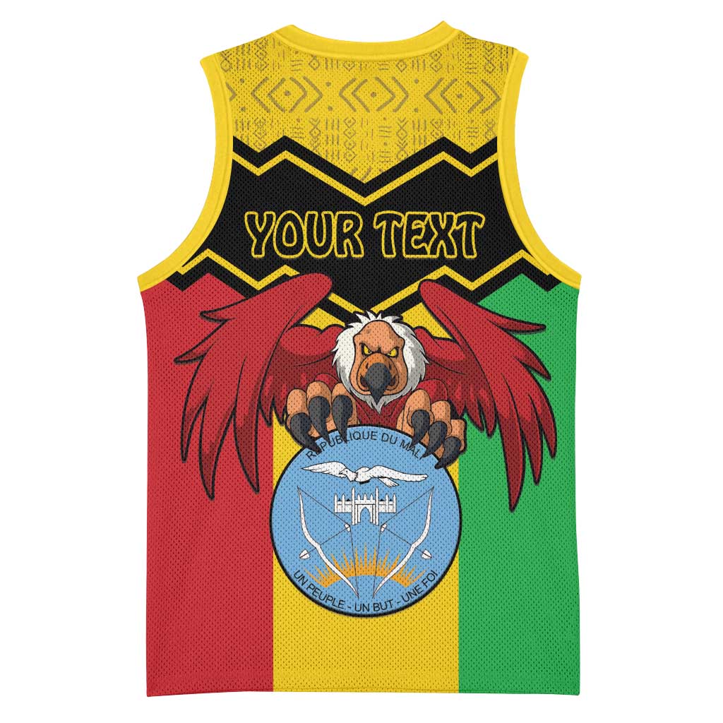Personalized Afro Mali Vulture Basketball Jersey Coat Of Arms - Bogolan Pattern LT15