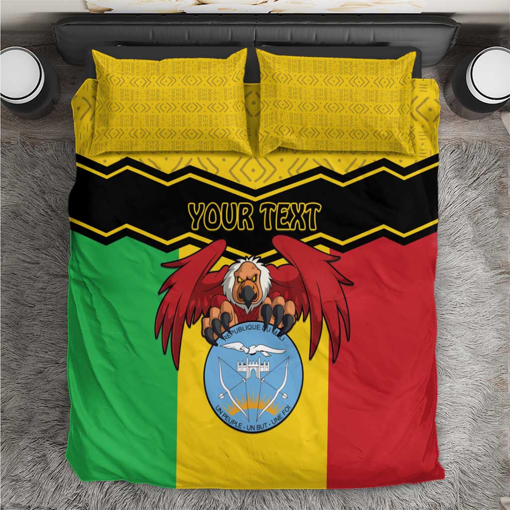 Personalized Afro Mali Vulture Bedding Set Coat Of Arms - Bogolan Pattern