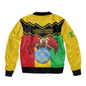 Personalized Afro Mali Vulture Bomber Jacket Coat Of Arms - Bogolan Pattern