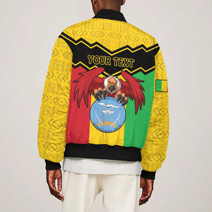 Personalized Afro Mali Vulture Bomber Jacket Coat Of Arms - Bogolan Pattern