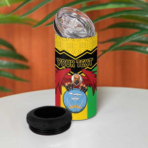 Personalized Afro Mali Vulture 4 in 1 Can Cooler Tumbler Coat Of Arms - Bogolan Pattern