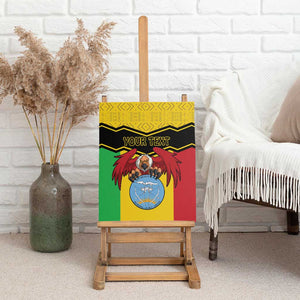 Personalized Afro Mali Vulture Canvas Wall Art Coat Of Arms - Bogolan Pattern