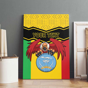 Personalized Afro Mali Vulture Canvas Wall Art Coat Of Arms - Bogolan Pattern