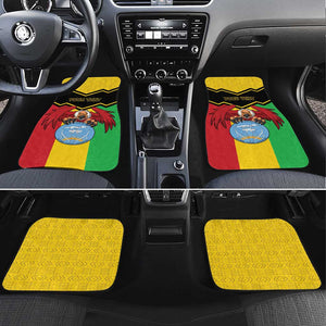 Personalized Afro Mali Vulture Car Mats Coat Of Arms - Bogolan Pattern