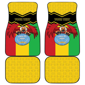 Personalized Afro Mali Vulture Car Mats Coat Of Arms - Bogolan Pattern