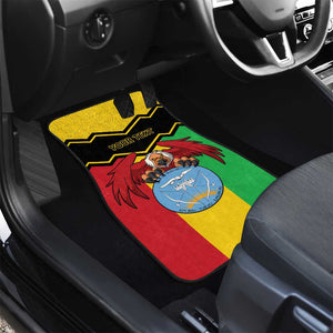 Personalized Afro Mali Vulture Car Mats Coat Of Arms - Bogolan Pattern