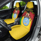 Personalized Afro Mali Vulture Car Seat Cover Coat Of Arms - Bogolan Pattern