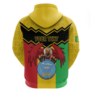 Personalized Afro Mali Vulture Hoodie Coat Of Arms - Bogolan Pattern