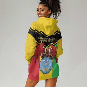 Personalized Afro Mali Vulture Hoodie Dress Coat Of Arms - Bogolan Pattern