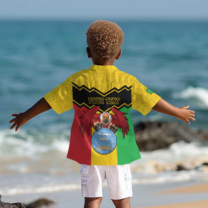 Personalized Afro Mali Vulture Kid Hawaiian Shirt Coat Of Arms - Bogolan Pattern